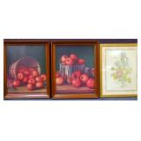 3 pieces of vintage framed art