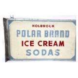 Vntg metal 15x9 Polar Brand Ice Cream flange sign