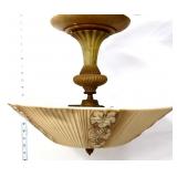 Vintage light fixture with glass shade NO SHIP