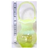 Gibson vaseline topaz basket, glows