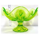 Viking lime green 6 petal compote, glows
