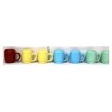 Lot of 7 colorful barrel mugs