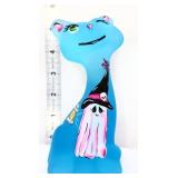 Fenton FAGCA 5in blue happy cat with ghost