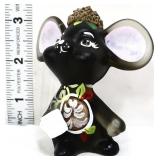 Fenton Worstell black mouse w/ acorn hat