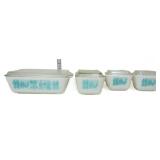 4 piece vntg Pyrex butterprint fridge dish set