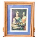 Framed 14x16 3 girls art NO SHIP