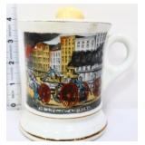 Vntg Life Of A Fireman shaving mug w/ brush