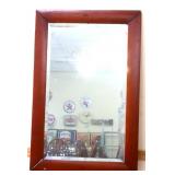 Vntg 23.5x35.5 wood frame mirror see photos