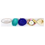 5 piece mixed estate lot, inc blue bowls
