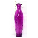 Art glass purple 18in slim vase