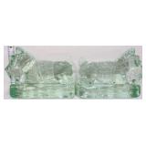 Pair pale green scottie dog bookends