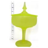 Vintage satin uranium covered compote