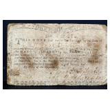 1774 New York 2 shilling colonial note
