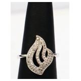 Sterling white sapphire pave ring, lab created