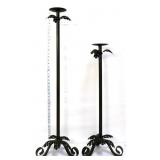 Lot of 2 metal floor candleholders