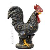 Decorator 12in black rooster figure
