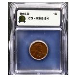 Graded MS66 1940D Lincoln penny