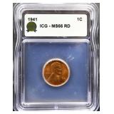 Graded MS66 1941 Lincoln wheat penny