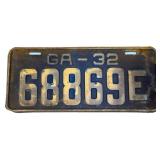 1932 Georgia license plate
