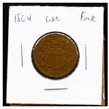 1864 2 cent coin