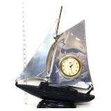 Vintage black/chrome ship clock