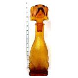 Vintage 14in amber dog figural decanter