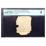 Graded 4 Connecticut 1776 5 shilling colonial note