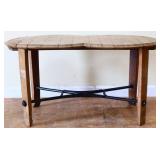Saury double whisky barrel top end table