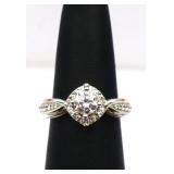 Sterling white sapphire ring, lab created