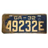 1932 Georgia license plate