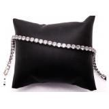 White sapphire tennis bracelet, lab created