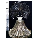 Vntg Deco clear perfume bottle w/ stopper