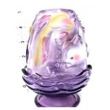 Fenton amethyst Atlantis fairy lamp