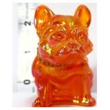Westmoreland orange iridescent bulldog figure