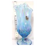 Fenton blue opalescent lily of valley vase