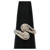Sterling white sapphire ring, lab created
