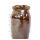 Vntg 7in brown glaze churn see pics