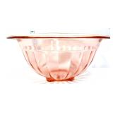 Vintage pink depression ribbed mixing bowl