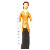 Carved wood 12.5in folk art woman figure