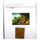 1772 Colonial PA 3 pence paper currency note