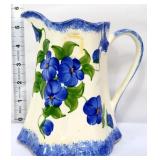Vntg Cash Family 6in blue floral pitcher