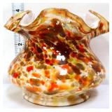 Fenton murrhina autumn orange 4in vase