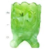 Kanawha green slag toothpick holder, glows
