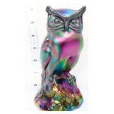 Fenton 6in amethyst carnival owl figure