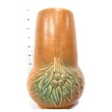 Vntg McCoy leaves & berries stovepipe bulb vase