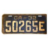 1932 Georgia license plate