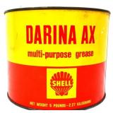 Vntg 5lb Shell Darina Ax Grease can full NO SHIP