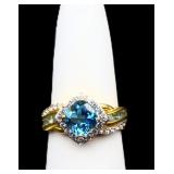 Sterling blue topaz ring, lab created