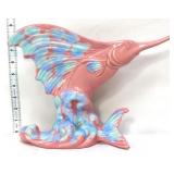 Vntg Royal Haeger pink/blue swordfish planter