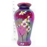 Fenton plum raspberry 10in vase